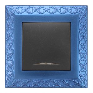 قاب کلاسیک آبی فیروزه ایی و کلید تک پل آذین 3896A-4011 پارت الکتریک