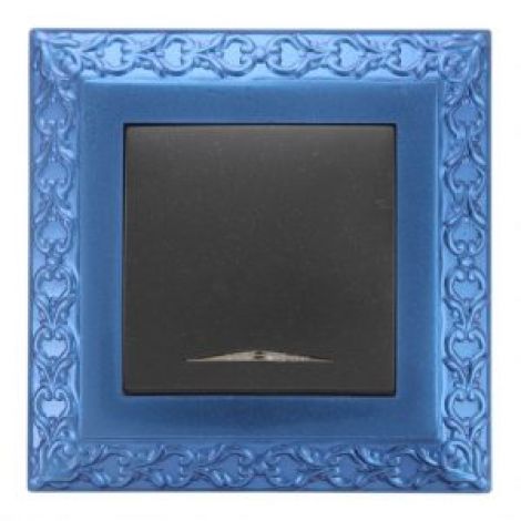 قاب کلاسیک آبی فیروزه ایی و کلید تک پل آذین 3896A-4011 پارت الکتریک
