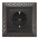 قاب کلاسیک مشکی و پریز ارت دار با مغزی سرامیک آذین 3896.2-4024 پارت الکتریک 1
